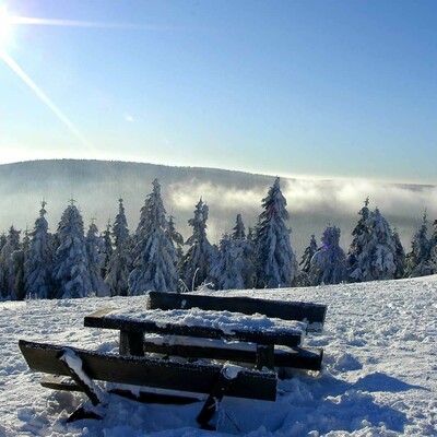 Wanderung von Oberhof zum Schneekopf im Winter