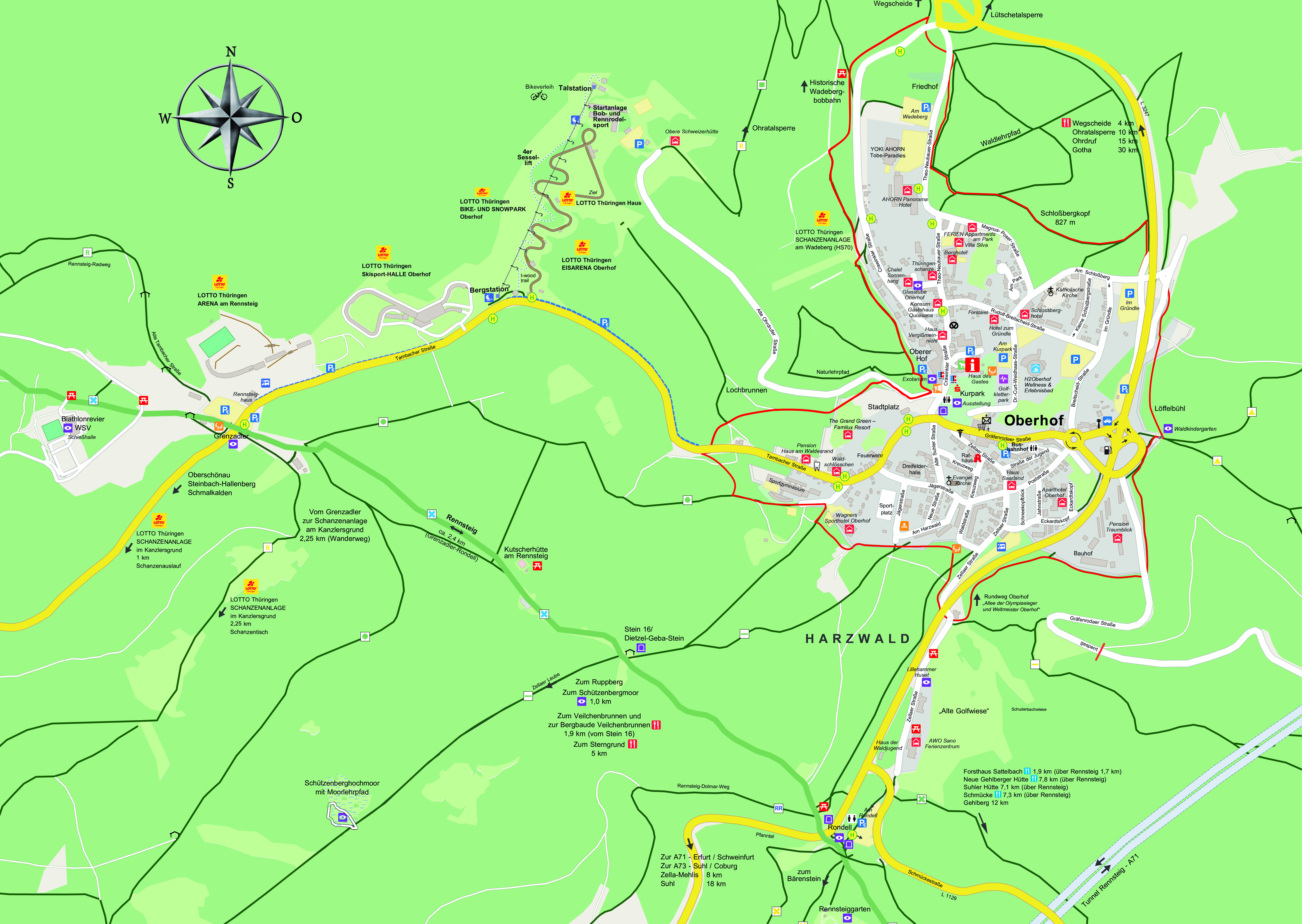 Oberhofer Stadtplan, Anischtskarte